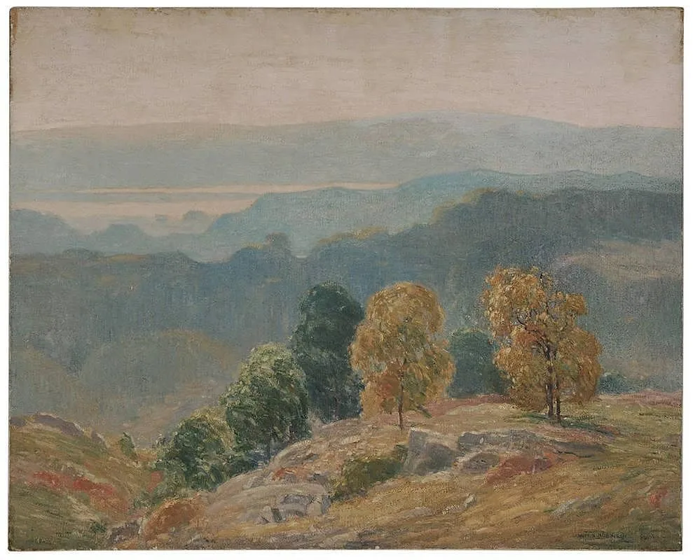 Panoramic Landscape by William S. Robinson, 1920, oil on canvas, offered May 2014
