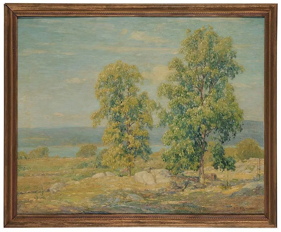 Hickory Trees by William S. Robinson, 1914, oil on canvas, offered May 2014