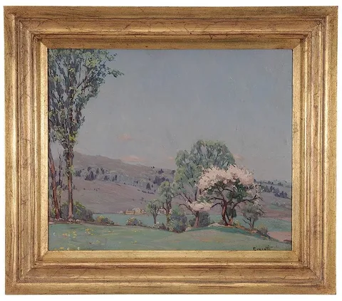 Gustave Cimiotti, Peach Tree, oil on fiber board