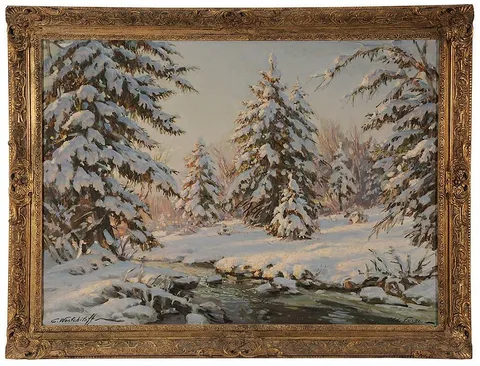 Old Forge, New York by Constantin Westchiloff, oil on canvas, offered May 2014