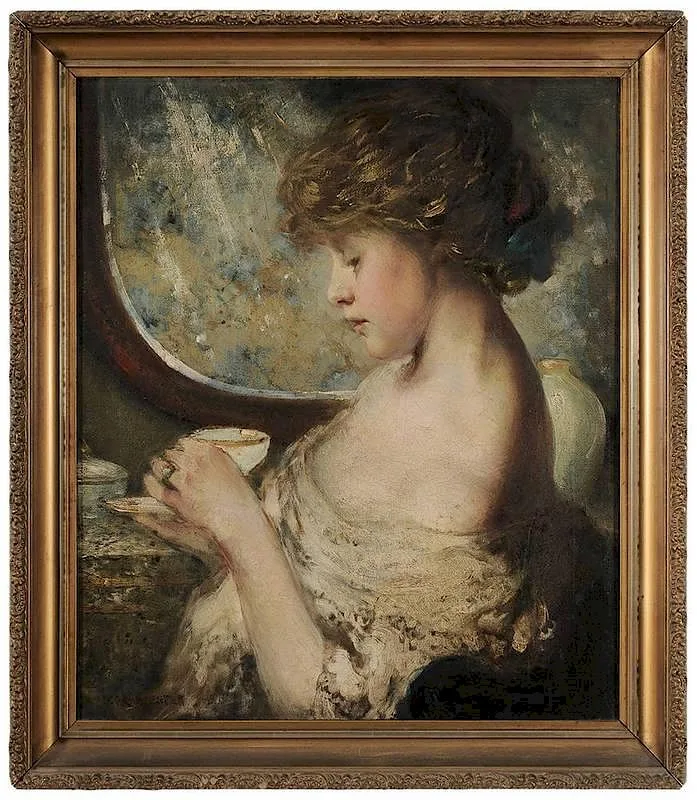 Taking Tea by Fred Greene Carpenter, circa 1905, oil on canvas, offered May 2014