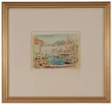 Reynolds Beal, Boats and Figures in a Harbor