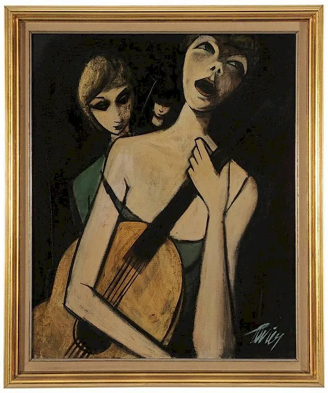 [Chanteuse de Rue] by Charles Levier, oil on canvas, offered May 2014