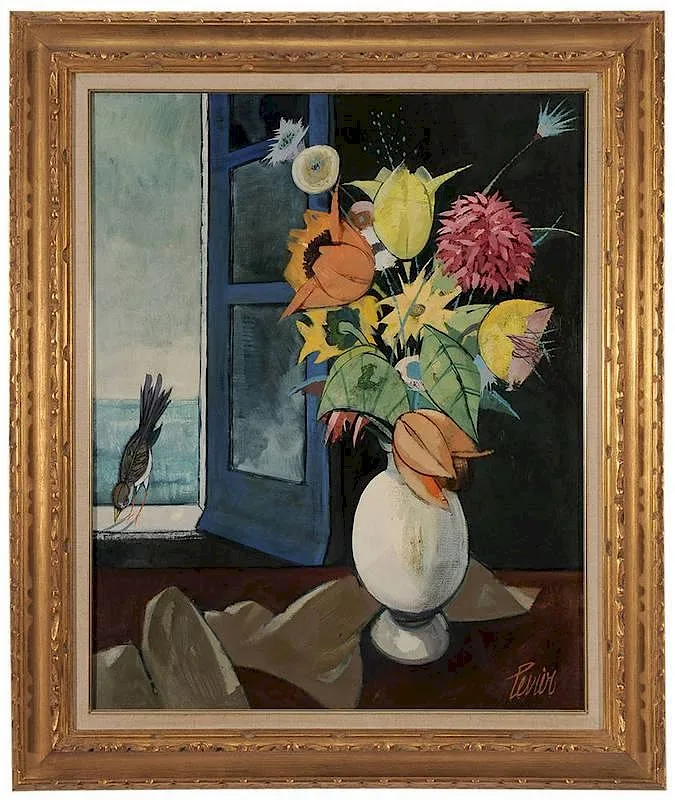 [Fleurs d'automne] by Charles Levier, oil on canvas, offered May 2014