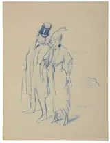 Guy Pène du Bois, Untitled (Woman and Man Strolling)
