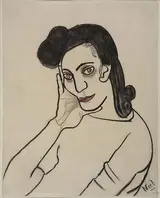 Alice Neel, Portrait of Dark Haired Woman