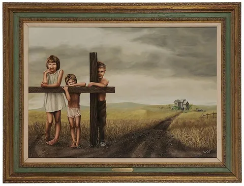 Ward H. Nichols, Three Children, 1966, oil on canvas