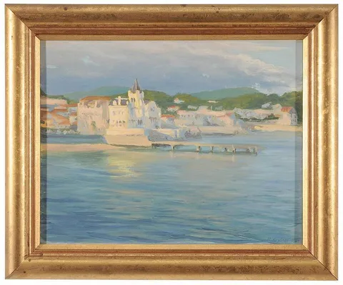 Richard Schloss, Harbor View, oil on canvas