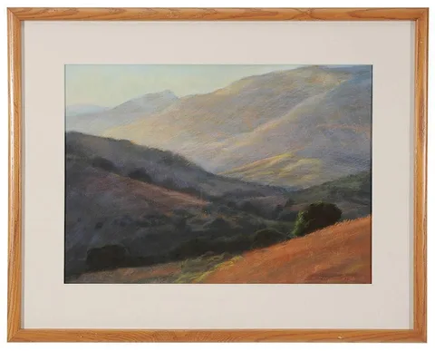Richard Schloss, Mountain Landscape, pastel on paper