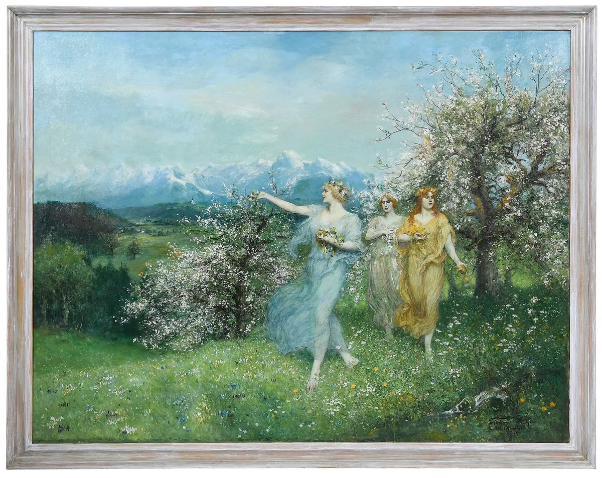 The Three Graces by Ferdinand Leeke, oil on linen, sold May 2026