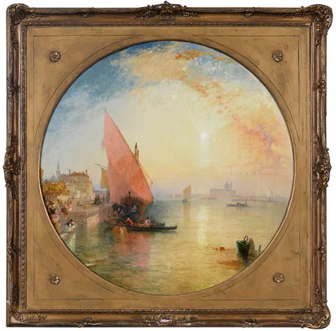 James Baker Pyne, Venetian Scene, oil on artist board