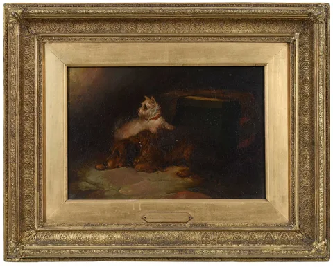 George Armfield, A Terrier and a Spaniel, oil on canvas