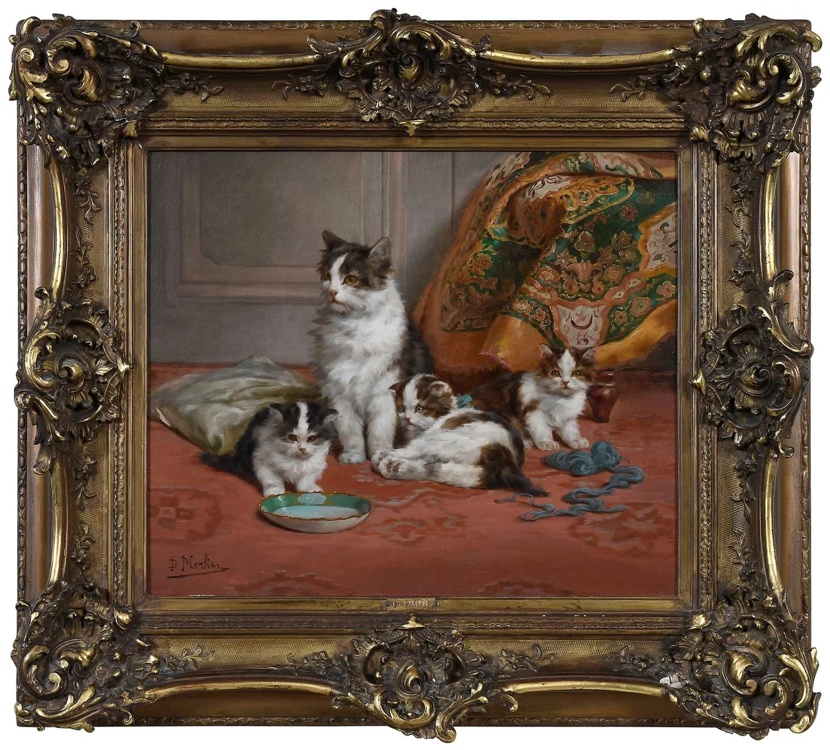 Daniel Merlin, Kitten Painting, oil on canvas