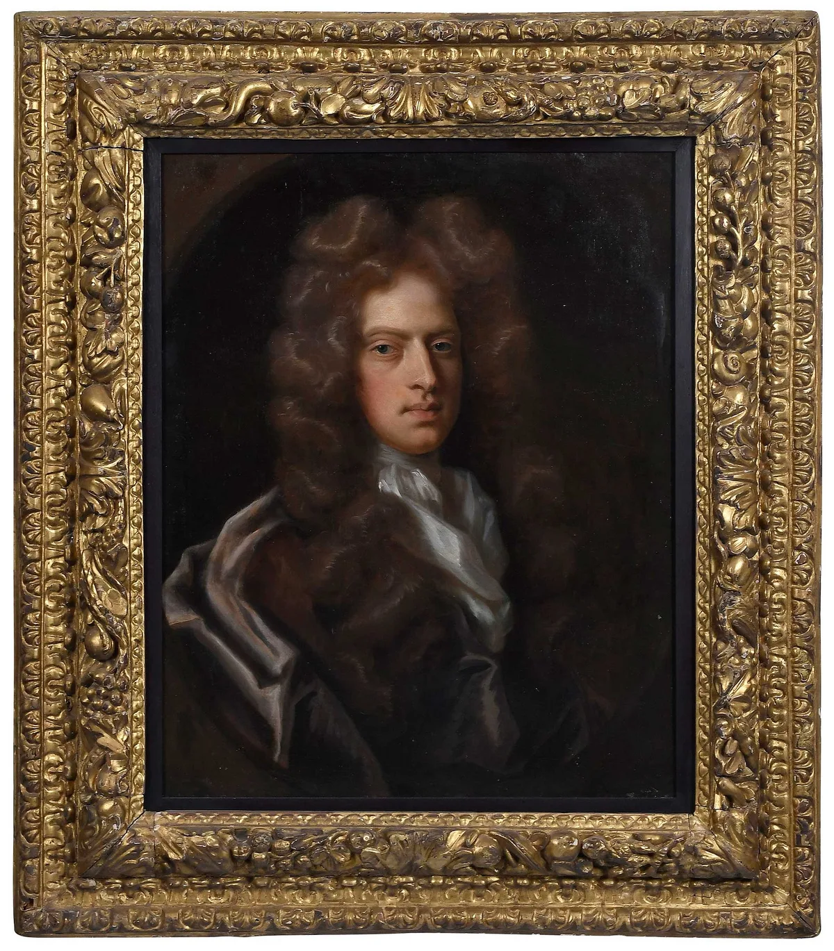 A young gentleman within a feigned oval by Michael Dahl, oil on canvas, sold Sep 2025