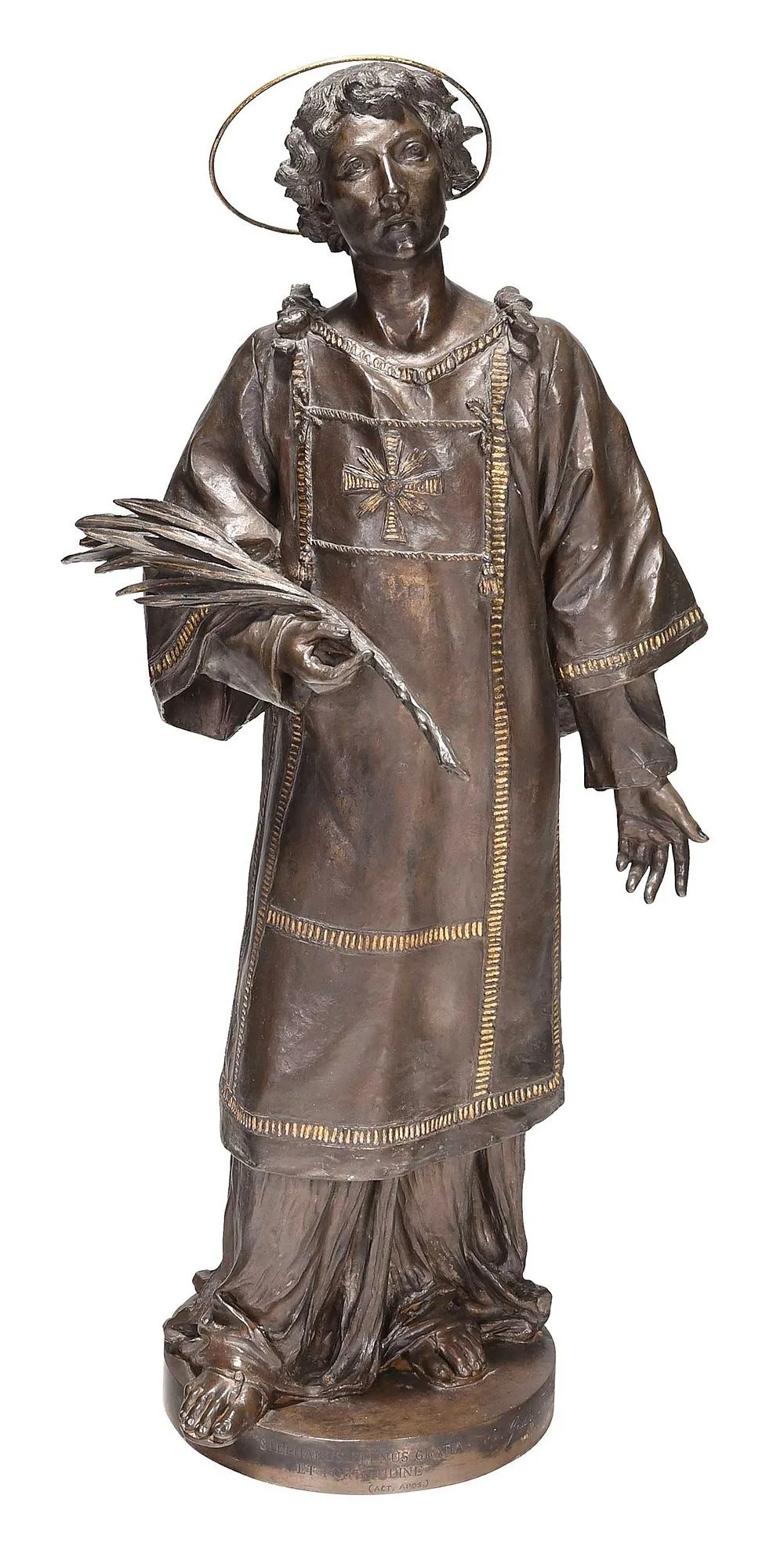 Giulio Tadolini, Stephanus Plenus Gratia Et Fortitudine (Stephen, Full of Grace and Strength) 1894, patinated bronze with gilt detailing