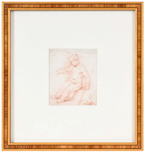 Simone Cantarini, The Infant St. John, red chalk on laid paper