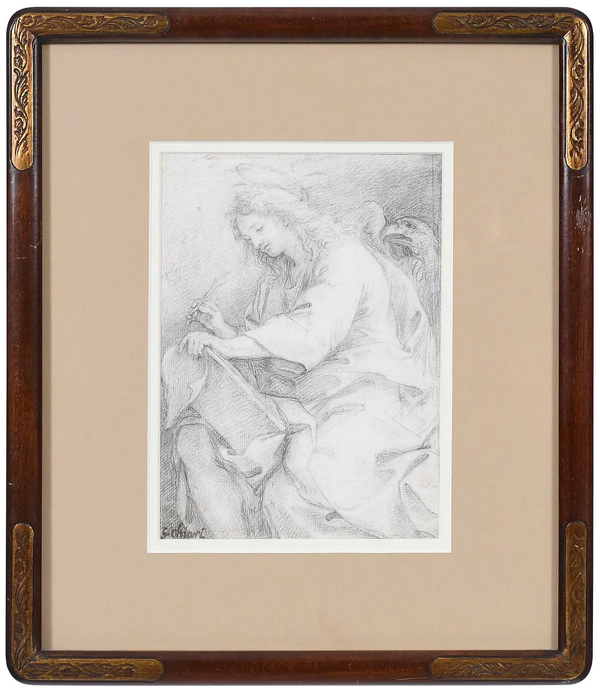 Giuseppe Bartolomeo Chiari, St. John the Evangelist, pencil on laid paper