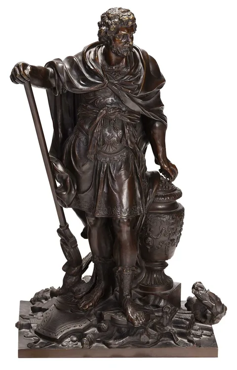 Sébastien Slodtz, Hannibal Barca Sculpture, bronze on integral base