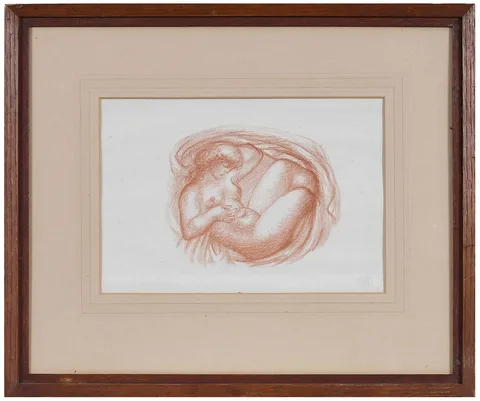 Femme en Berceau I by Aristide Maillol, 1926, lithograph in sepia ink on chine volant paper, sold May 2025