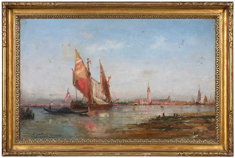Emmanuel Gallard-Lepinay, View of Venice, oil on canvas