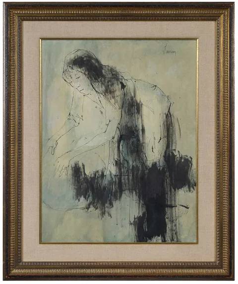 Jean Jansem, Lavandiere, ink and watercolor on paper