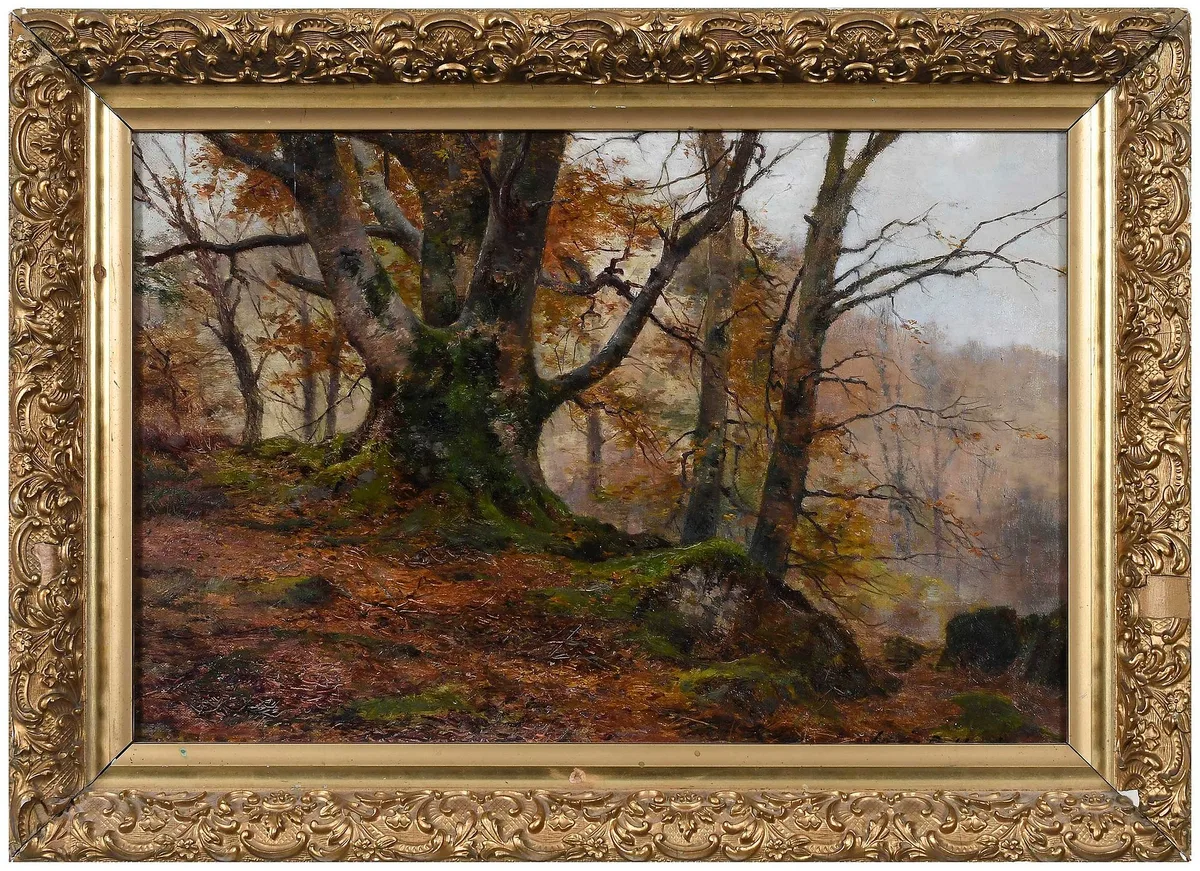 Ancient Beech Tree by Louis Bosworth Hurt, oil on canvas, sold Mar 2025