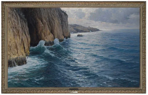 Michele Federico, Seascape, oil on canvas