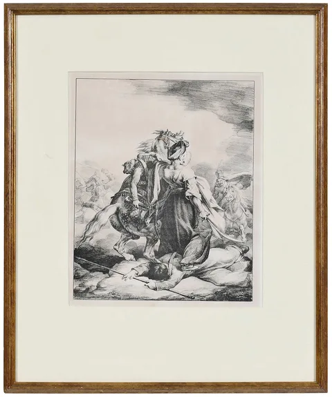 Théodore Géricault, Mameluck Defendant un Trompette Blesse, 1818, lithograph on cream wove paper