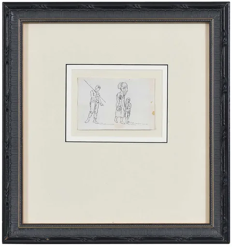 Anthony Devis, Figural Sketch, ink over pencil on laid paper