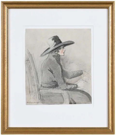 Thomas Rowlandson, Artist Henry William Bunbury while Sketching, circa 1790, watercolor and graphite on laid paper