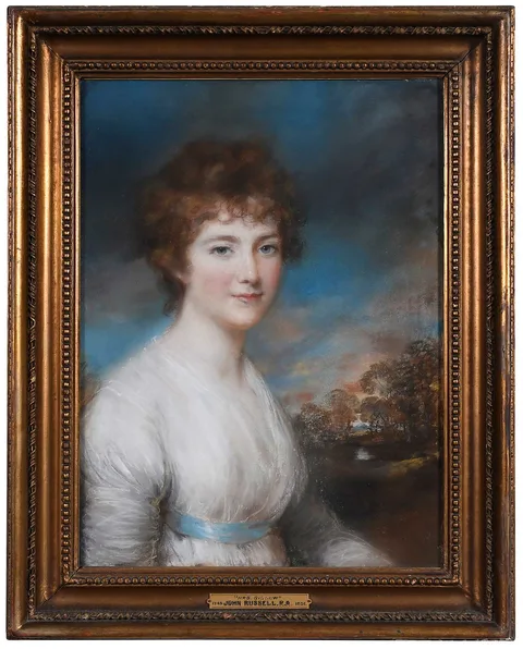 John Russell, Mrs. Thomas Gillow, pastel on paper laid on stretched canvas