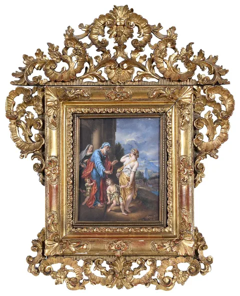 Adriaen van der Werff, Expulsion of Hagar and Ishmael, watercolor on ivory