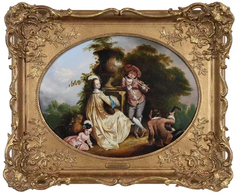 Henry Andrews, Musical Scene, oil on panel