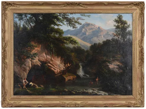 Achille Solari, Bath of Venus Near Pozzo, oil on canvas