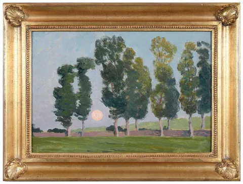 Full Moon by Gustave Poetzsch, oil on paperboard, sold Jun 2024