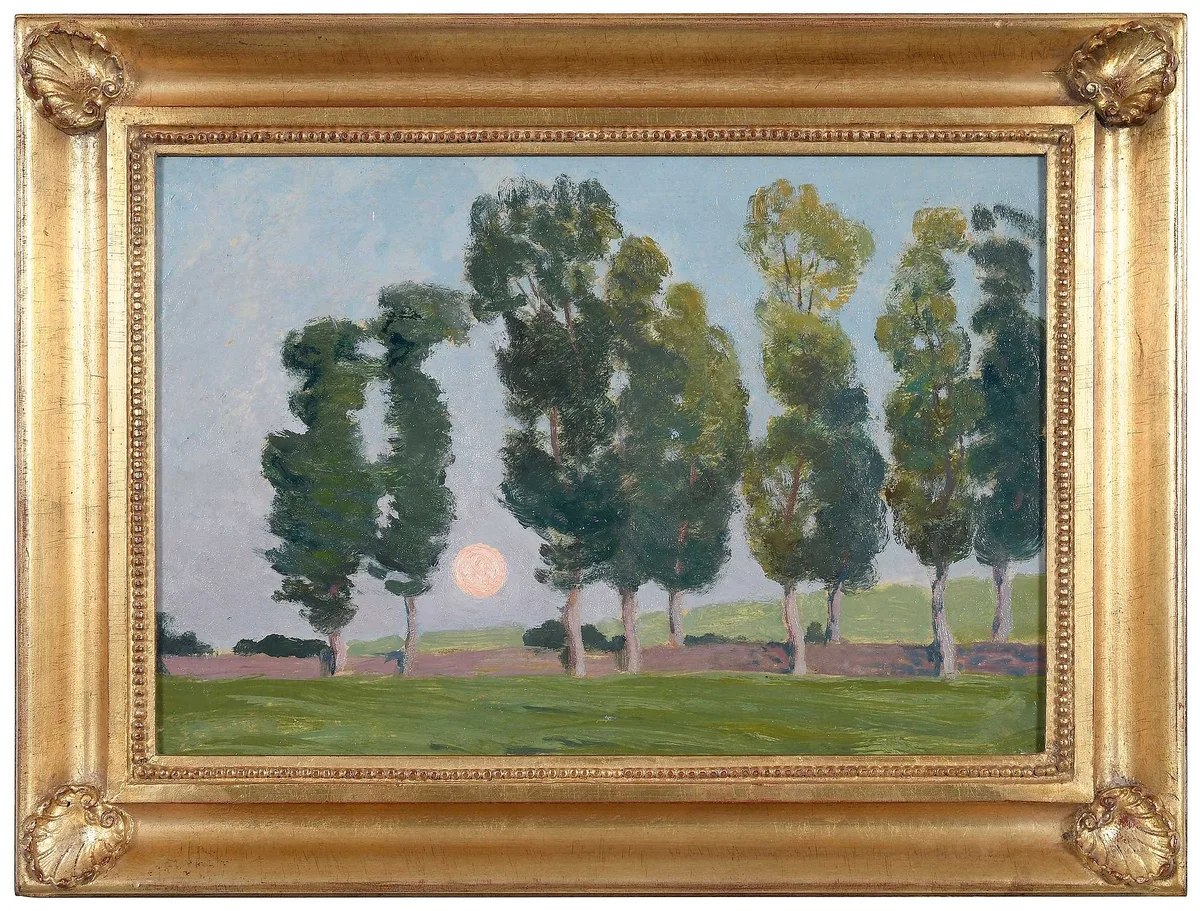 Full Moon by Gustave Poetzsch, oil on paperboard, sold Jun 2024
