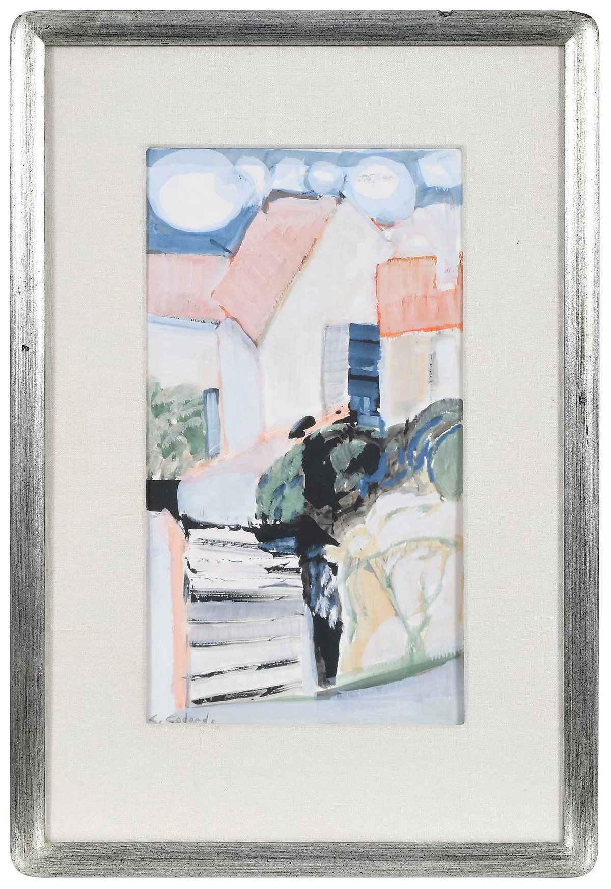 Gouache by Gabriel Godard, gouache on Arches paper, sold Jun 2024