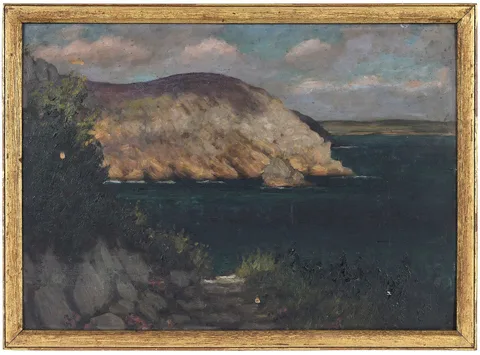 Near Tintagel by Rudolph Onslow-Ford, circa 1910, oil on panel, sold May 2024