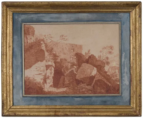 Louis Chaix, Vues des ruines du Colisee, ink inscriptions verso