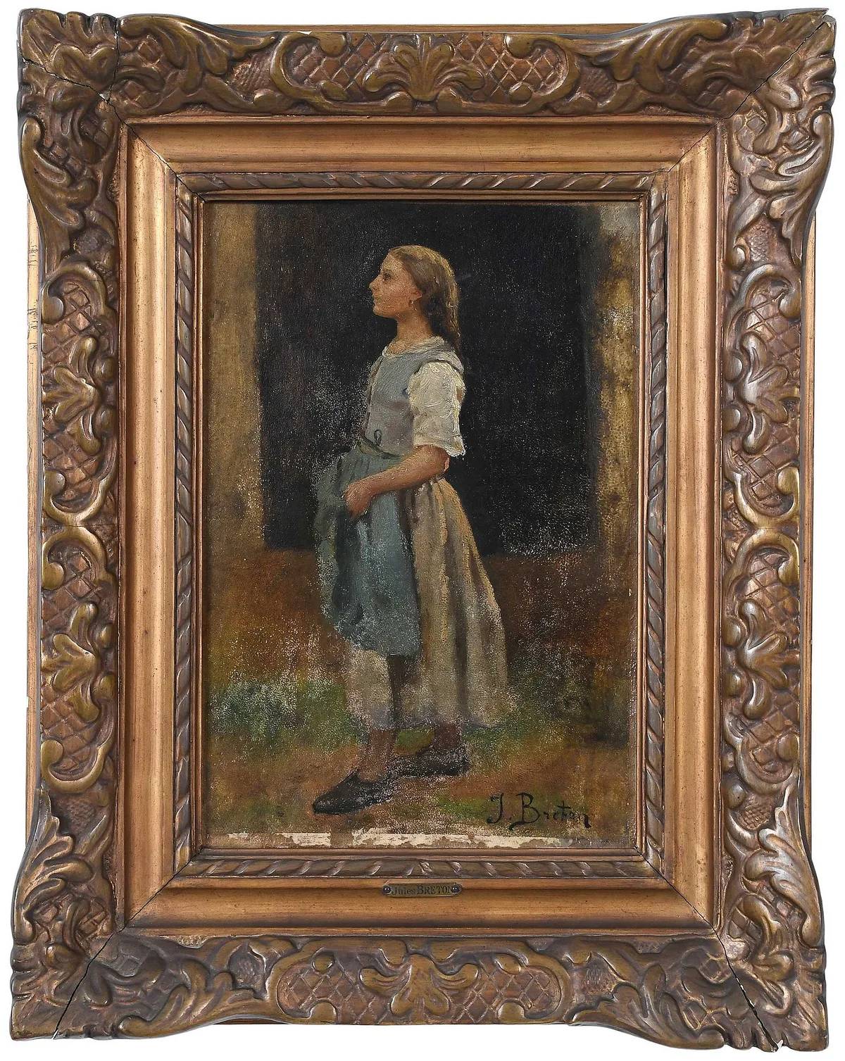 Study by Jules Breton, oil on canvas, sold May 2024