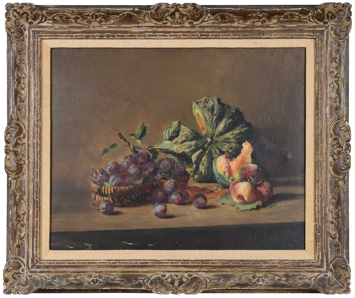 Leon Benoit, Still Life with Fruit, oil on canvas