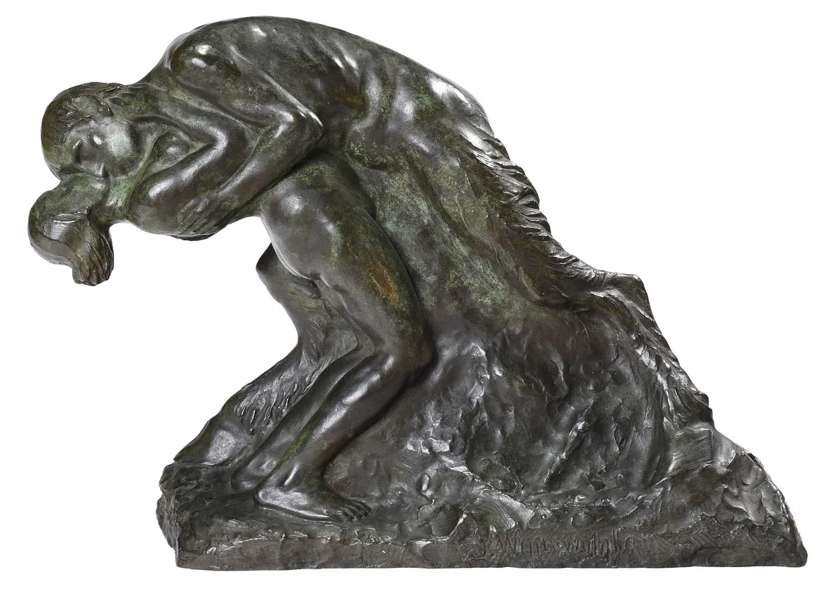 Le Baiser by Joseph Witterwulghe, patinated bronze, sold Mar 2024