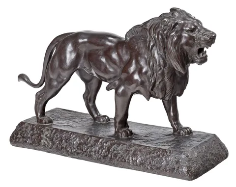 Alfred Barye, Lion Marchant, patinated bronze