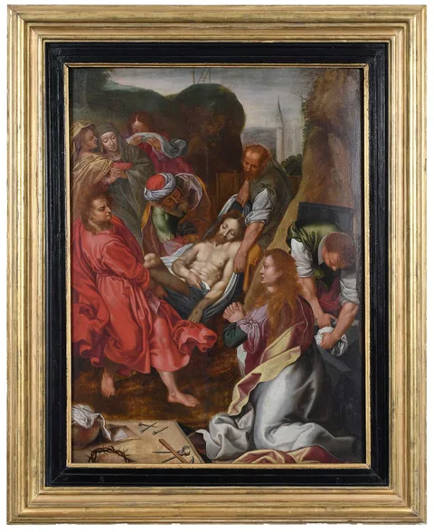 Federico Barocci, Deposition of Christ, after an altarpiece by Federico Barocci in the Church of the Cross, Senigallia, Italy, oil on oak panel