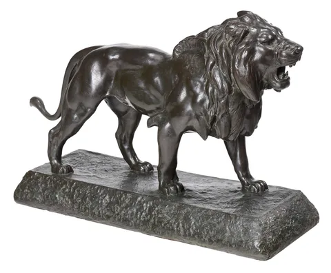 Alfred Barye, Lion Marchant, patinated bronze