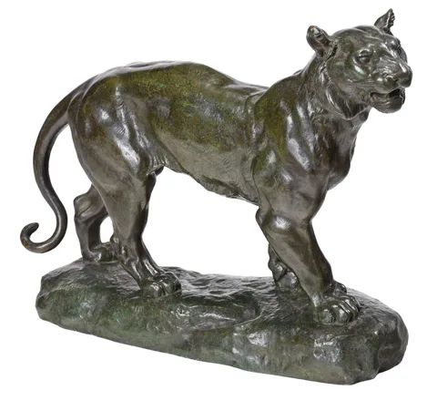 Charles Valton, Tiger, patinated bronze
