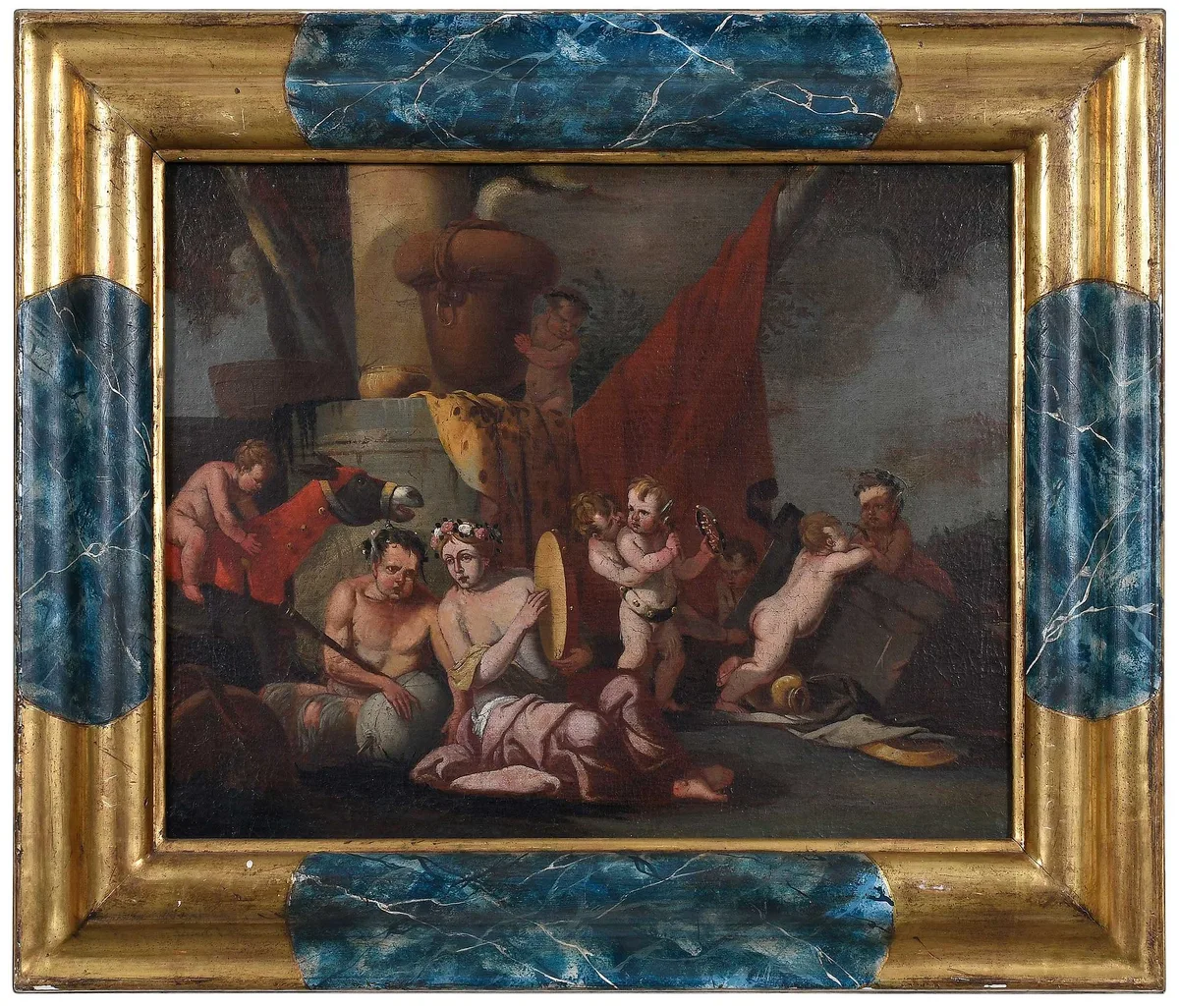 A Bacchanal by Giulio Carpione, oil on canvas, sold Mar 2024