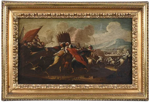 Jacques Courtois, Battle with Turkish Forces, oil on canvas