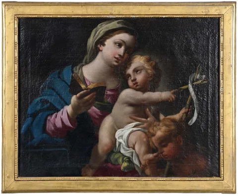 Francesco Trevisani, Madonna and Child with St. John the Baptist, oil on linen