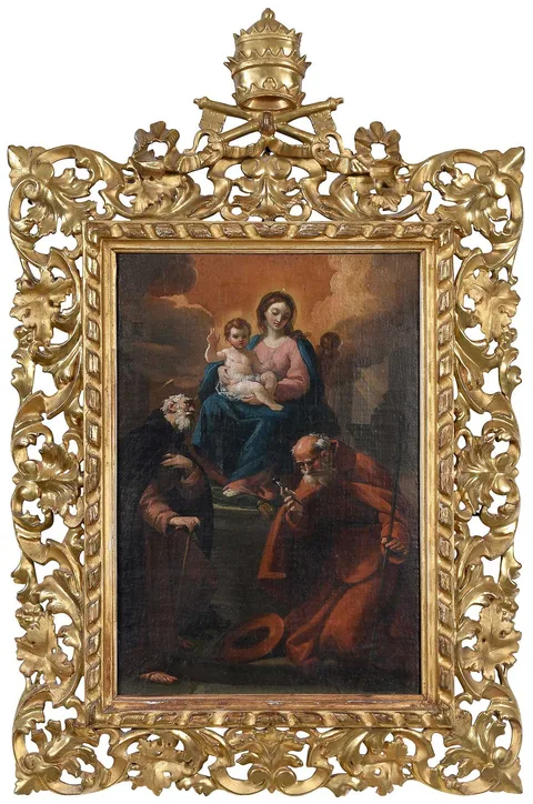Ubaldo Gandolfi, Madonna with St. Jerome and St. Anthony, oil on linen